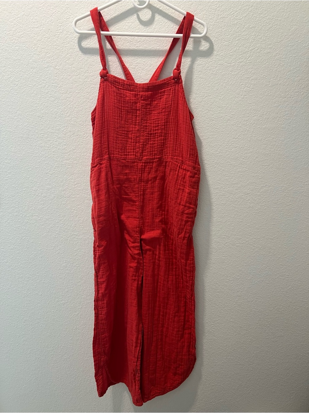 Pact Organic Cotton Coral Gauze Jumpsuit Small